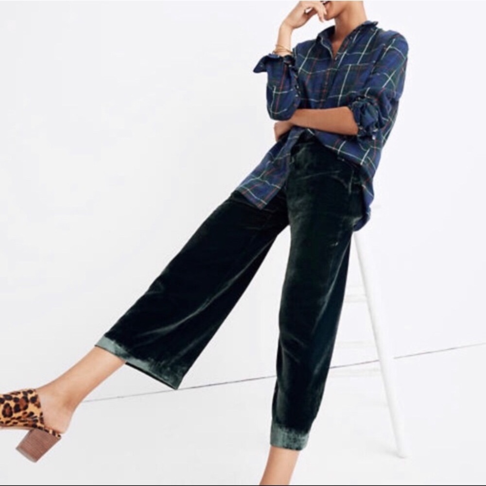 Madewell velvet Huston pull on crop pants